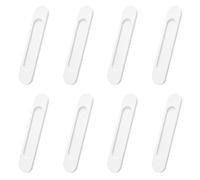 MOROBOR Maniglie ovali autoadesive per porte scorrevoli, 8 pezzi, in lega di alluminio, nascoste, senza punzonatura, per porte scorrevoli, armadi, cassetti, guardaroba, bianco caldo, 180 mm