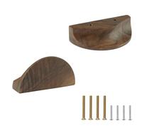 MOROBOR Maniglie per cassetti a mezza luna, 2 maniglie a semicerchio in legno a doppio foro, per armadietti in legno naturale, per mobili, cassetti, comò, armadio