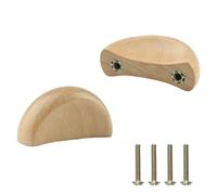MOROBOR Maniglie per cassetti a mezza luna, 2 pezzi, in legno di faggio, decorative, a doppio foro, per cassetti, armadietti, cassetti