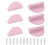 MOROBOR Maniglie per cassetti a mezzaluna, 6 pezzi in lega di alluminio rosa, semicircolari, per armadio, hardware per armadio, maniglia a doppio foro per cassetto, armadio
