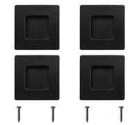 MOROBOR Maniglie quadrate da incasso a filo, 4 pezzi, 50 mm, in acciaio inox nero, invisibili, per armadi, cassetti, guardaroba