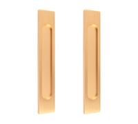 MOROBOR Maniglie rettangolari autoadesive per porte scorrevoli, 2 pezzi, in lega di alluminio, nascoste, per porte scorrevoli, armadi, cassetti (oro spazzolato, 220 mm)