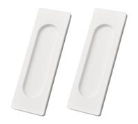 MOROBOR Maniglie rettangolari autoadesive per porte scorrevoli, 2 pezzi, in lega di alluminio, nascoste, per porte scorrevoli, armadi, cassetti (bianco, 100 mm)