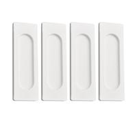 MOROBOR Maniglie rettangolari autoadesive per porte scorrevoli, 4 pezzi, in lega di alluminio, nascoste, per porte scorrevoli, armadi, cassetti (bianco, 100 mm)