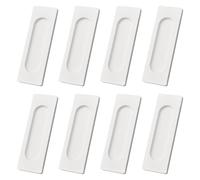 MOROBOR Maniglie rettangolari autoadesive per porte scorrevoli, 8 pezzi, in lega di alluminio, nascoste, per porte scorrevoli, armadi, cassetti (bianco, 100 mm)