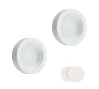 MOROBOR Maniglie rotonde autoadesive per porte scorrevoli, confezione da 2 pezzi, in lega di alluminio, invisibili per porte scorrevoli, cassetti, armadietti, armadi (bianco/12 mm)