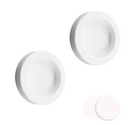 MOROBOR Maniglie rotonde autoadesive per porte scorrevoli, confezione da 2 pezzi, in lega di alluminio, invisibili, per cassetti, credenze, guardaroba (bianco)