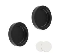 MOROBOR Maniglie rotonde autoadesive per porte scorrevoli, confezione da 2 pezzi, in lega di alluminio, invisibili, per cassetti, armadi, armadi (nero)