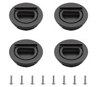 MOROBOR Maniglie rotonde con anello incorporato, 4 maniglie nascoste Tatami invisibili, per ante di armadietti, mobili, con viti, per armadio, cassetto (nero)