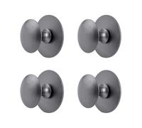 MOROBOR Manopole adesive per armadietti, 4 maniglie autoadesive da cucina istantanee, in acciaio inox, per finestre, armadi, armadietti, cassetti (grigio canna di fucile)