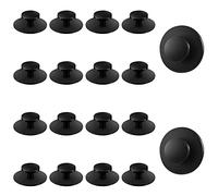 MOROBOR Manopole autoadesive per cassetti, 20 pezzi, in plastica, per cassetti, armadi, cassetti, maniglie ausiliarie, maniglie autoadesive (nero)