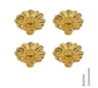 MOROBOR Manopole in lega di zinco Little Daisy Pomelli per armadio a forma di fiore per armadietto, cassettiera, cassetto, cassetto, maniglia a foro singolo, 4 pezzi