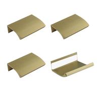 MOROBOR Mini Maniglie a Bordo per Dita, 4 pezzi Maniglie Moderne Autoadesive Istantanee ad Angolo Rotondo in Lega di Alluminio Invisibili per Armadi da Cucina Ferramenta Cassetti, 50mm/Bronzo