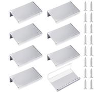 MOROBOR Mini maniglie autoadesive invisibili, 8 pezzi, stile moderno, ad angolo retto, in lega di alluminio, per armadietti, cassetti, 50 mm, cromate lucide