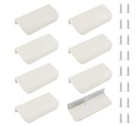 MOROBOR Mini maniglie autoadesive per armadio, 8 pezzi, in lega di alluminio, invisibili, moderne, in lega di alluminio, per cassetti, 80 mm, angolare, grigio
