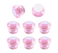 MOROBOR Mini manopole in acrilico, 8 pezzi, a forma di diamante, autoadesive, istantanee, senza foratura, manopole decorative per armadi, scatole regalo e altri piccoli mobili, rosa