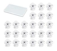 MOROBOR Mini pomelli autoadesivi a forma di triangolo, in acrilico, 24 pomelli trasparenti autoadesivi per specchi, armadi, scatole regalo e altri piccoli mobili