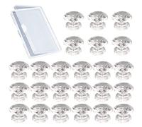 MOROBOR Mini pomelli autoadesivi in acrilico, 24 pezzi, a forma di diamante, senza foratura, in acrilico trasparente, autoadesivi, per specchi, armadi, scatole regalo e altri piccoli mobili