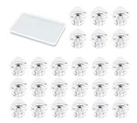 MOROBOR Mini pomelli in acrilico, 24 manopole autoadesive a forma di triangolo, senza forare, in acrilico trasparente, autoadesive, per specchietti, scatole regalo e altri piccoli mobili