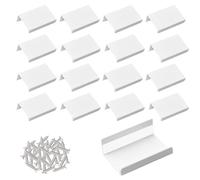 MOROBOR Mini Tira Bordo, 16 pezzi Tira Cassetti Autoadesivi Stile Moderno Maniglia per Cassetti Angolo Retto in Lega di Alluminio Maniglie Invisibili per Armadio, 50mm/Bianco