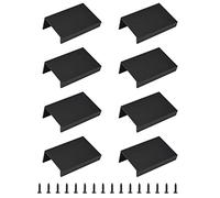 MOROBOR Nero Mini Finger Edge Pull, 8 pz Manico Nascosto Stile Moderno Cassetto Maniglia, Angolo Retto Lega di Alluminio Invisibile Armadio Manopole per Armadio Hardware Cassetto/50mm