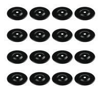 MOROBOR Piastra posteriore per pomello dell'armadio, 16 pezzi, colore nero, moderne, rondelle, piastre posteriori in acciaio inox, base decorativa per armadietti, porte, comò, cassetti, maniglie/3,8