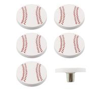 MOROBOR Pomelli a forma di baseball, 6 pomelli in gomma morbida con simpatici cartoni animati, per armadietti, armadi, armadi, per camera dei bambini, cameretta dei bambini, decorazione per camera da
