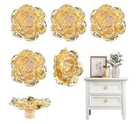 MOROBOR Pomelli a forma di rosa in lega di zinco, 6 pomelli a forma di fiore per cassetti, armadietti, cassettiere, maniglie a foro singolo