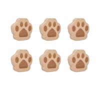 MOROBOR Pomelli con stampa di zampa di gatto, 6 pomelli in legno per cassetti, maniglie a foro singolo, pomelli decorativi per mobili in legno con viti e tubo di espansione