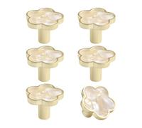 MOROBOR Pomelli decorativi per armadietti floreali, 6 pezzi a conchiglia creativa bianca per cassettiera tira maniglie multifunzionali per ante di armadietti maniglie a foro singolo pomello in lega di