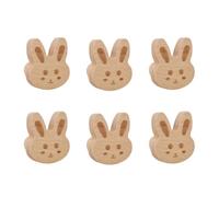 MOROBOR Pomelli decorativi unici in legno per cassetti, 6 pezzi, a forma di coniglio, con viti, per cameretta dei bambini, cucina, armadio, camera da letto, comodino