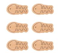 MOROBOR Pomelli in legno a forma di pesce, 6 pomelli in legno di faggio a forma di animale, pomelli decorativi unici per cassetti in legno con viti, maniglie per mobili, per camera dei bambini