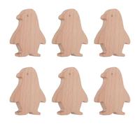MOROBOR Pomelli in legno a forma di pinguini, 6 pomelli decorativi unici per mobili, foro singolo, con viti, per camera dei bambini, cameretta dei bambini, camera da letto