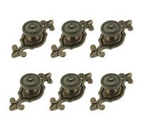 MOROBOR Pomelli per armadietti in bronzo antico, 6 maniglie in lega di zinco vintage retrò a fungo per cassetti con piastra posteriore per armadio armadio comodino