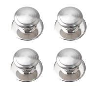 MOROBOR Pomelli per cassetti in acciaio inossidabile, 4 pezzi, autoadesivi istantanei, per porte scorrevoli, con viti di montaggio, per armadi in vetro (argento spazzolato)