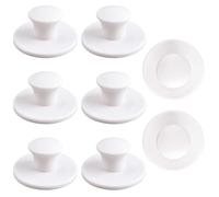 MOROBOR Pomelli rotondi in plastica per cassetti, 8 pezzi, maniglie autoadesive bianche, maniglie per armadietti, cassettiere, per cucina, bagno, porte a specchio