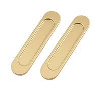 MOROBOR Porta scorrevole ovale autoadesiva, 2 pezzi Placer in lega di alluminio dorata, maniglia senza punzonatura, per porte scorrevoli e vetrine/15 cm