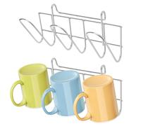 MOROBOR Portapiatti in acciaio inox, 2 pezzi, organizer per tazze da caffè, con 3 ganci per tazze, multiuso, da sopra il lavello, scolapiatti per cucina, sala da pranzo, bar