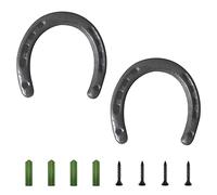 MOROBOR Set di 2 ferri di cavallo in ghisa resistente con 5 fori su ciascun lato per fortuna