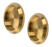 MOROBOR Set di 2 maniglie adesive per porta dell'armadio, maniglia scorrevole rotonda in acciaio inox, maniglie per armadi da cucina da incasso, maniglia per porta invisibile, colore: oro