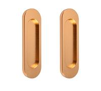 MOROBOR Set di 2 maniglie autoadesive ovali in alluminio per porta scorrevole del fienile, finestre di armadi (doré opaco, 100 mm) W-MF002190-EU