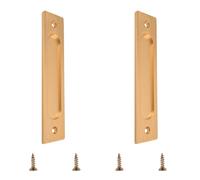 MOROBOR Set di 2 maniglie rettangolari per porte scorrevoli in acciaio inox con viti per porta scorrevole, colore: oro opaco