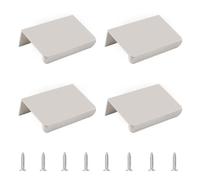 MOROBOR Set di 4 maniglie nascoste in lega di alluminio grigio cachemire - Maniglie per cassetti invisibili ad angolo retto per porta dell'armadio da cucina - 50 mm