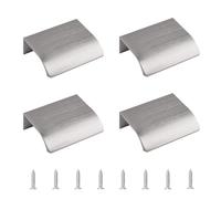 MOROBOR Set di 4 maniglie per cassetti autoadesive a scomparsa, stile moderno, per armadietto, cassetto, 50 mm, nichel spazzolato