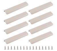 MOROBOR Set di 8 maniglie nascoste per cassetti in stile moderno, in lega di alluminio curva invisibile, per ferramenta di armadi, 200 mm, grigio cachemire