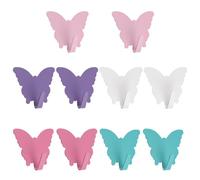 MOROBOR Simpatici ganci da parete a farfalla, 10 pezzi, ganci autoadesivi in ferro resistente, ganci decorativi, senza foro, per camera dei bambini, dormitorio per ragazze, decorazione per camera dei