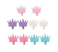 MOROBOR Simpatici ganci da parete a forma di corona, 10 pezzi, ganci autoadesivi in ferro resistente, ganci decorativi senza trapano, per camera dei bambini, dormitorio per ragazze, decorazione per