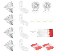 MOROBOR Staffa a 3 fori ad angolo retto in acrilico e staffa angolare a forma di L con viti, mini manico autoadesivo ananas cerniera in acrilico serratura con fibbia per scatola da esposizione fai da te