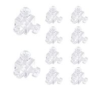 MOROBOR Staffa angolare in acrilico, 10 pezzi, trasparente, a 6 fori, con viti di montaggio, per il collegamento di mobili di rinforzo (10 mm)