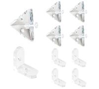 MOROBOR Staffa angolare in acrilico, 12 staffe trasparenti a 3 fori per giunzione ad angolo retto e staffa angolare a forma di L, supporto a 90 gradi, staffa angolare con viti di montaggio, per